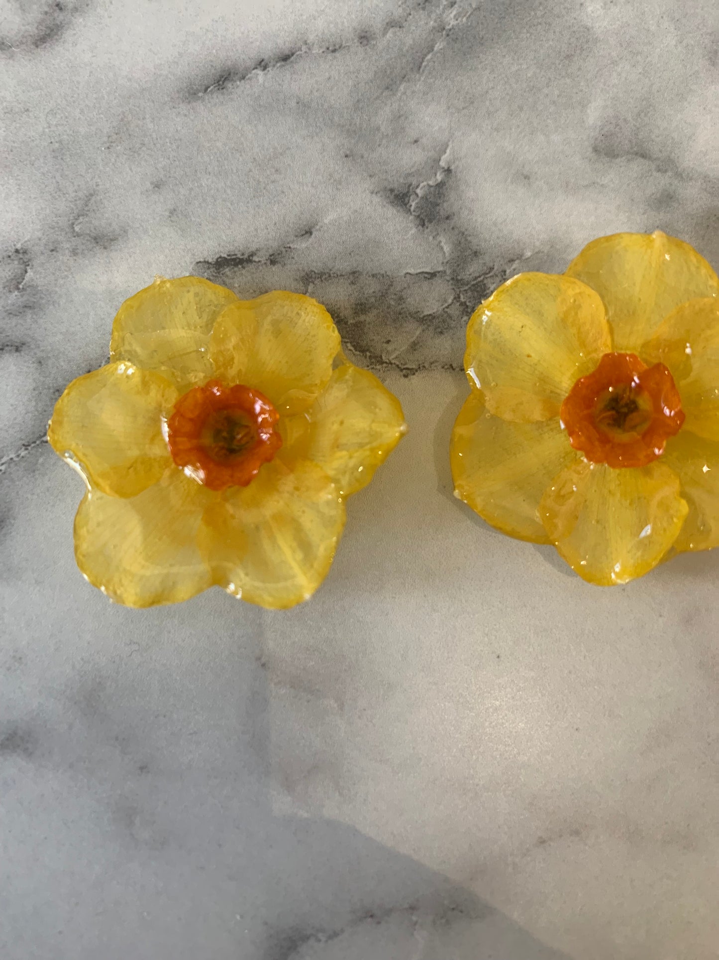 Yellow Daffodil Hair Pins x 3