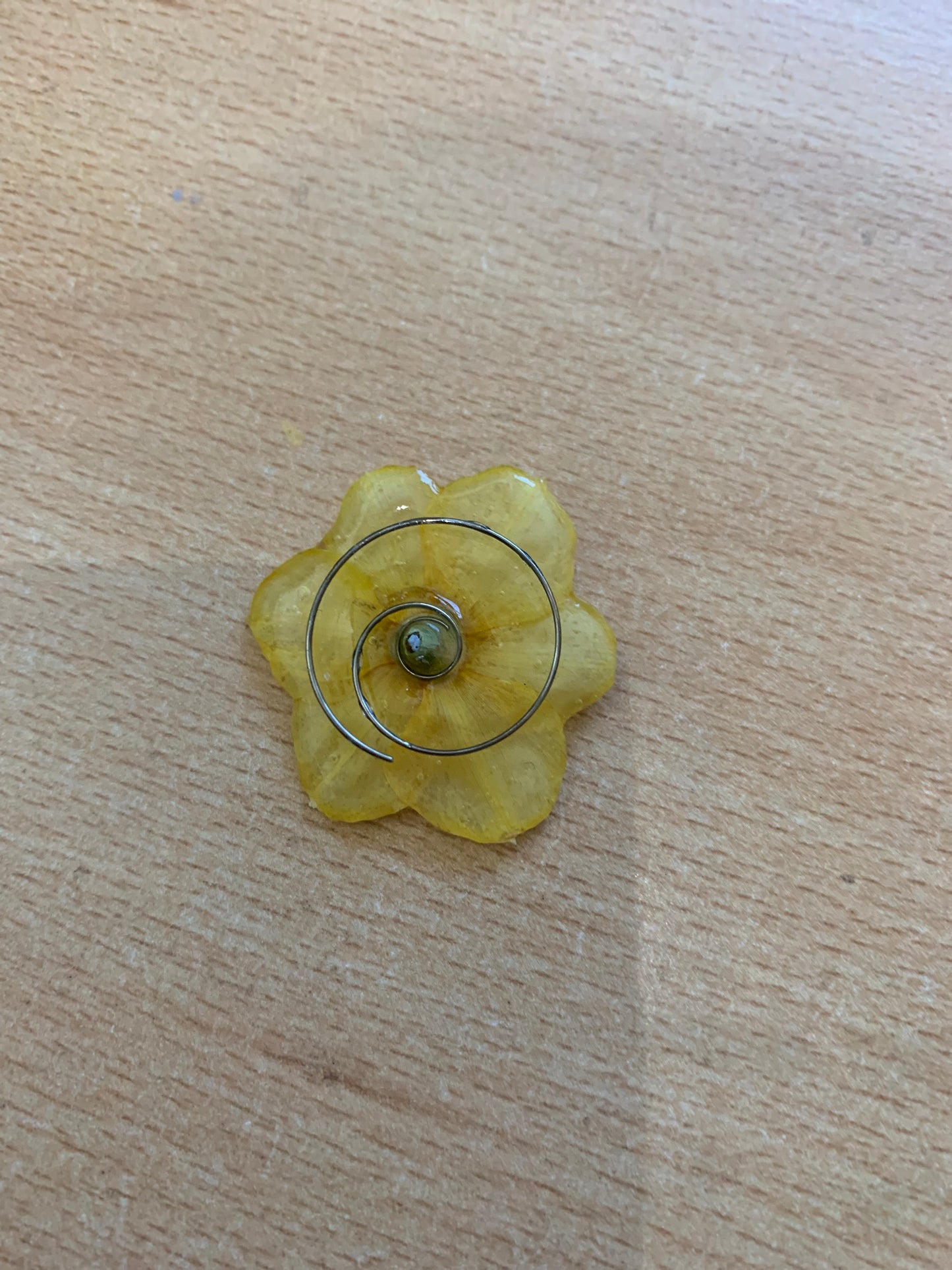 Yellow Daffodil Hair Pins x 3