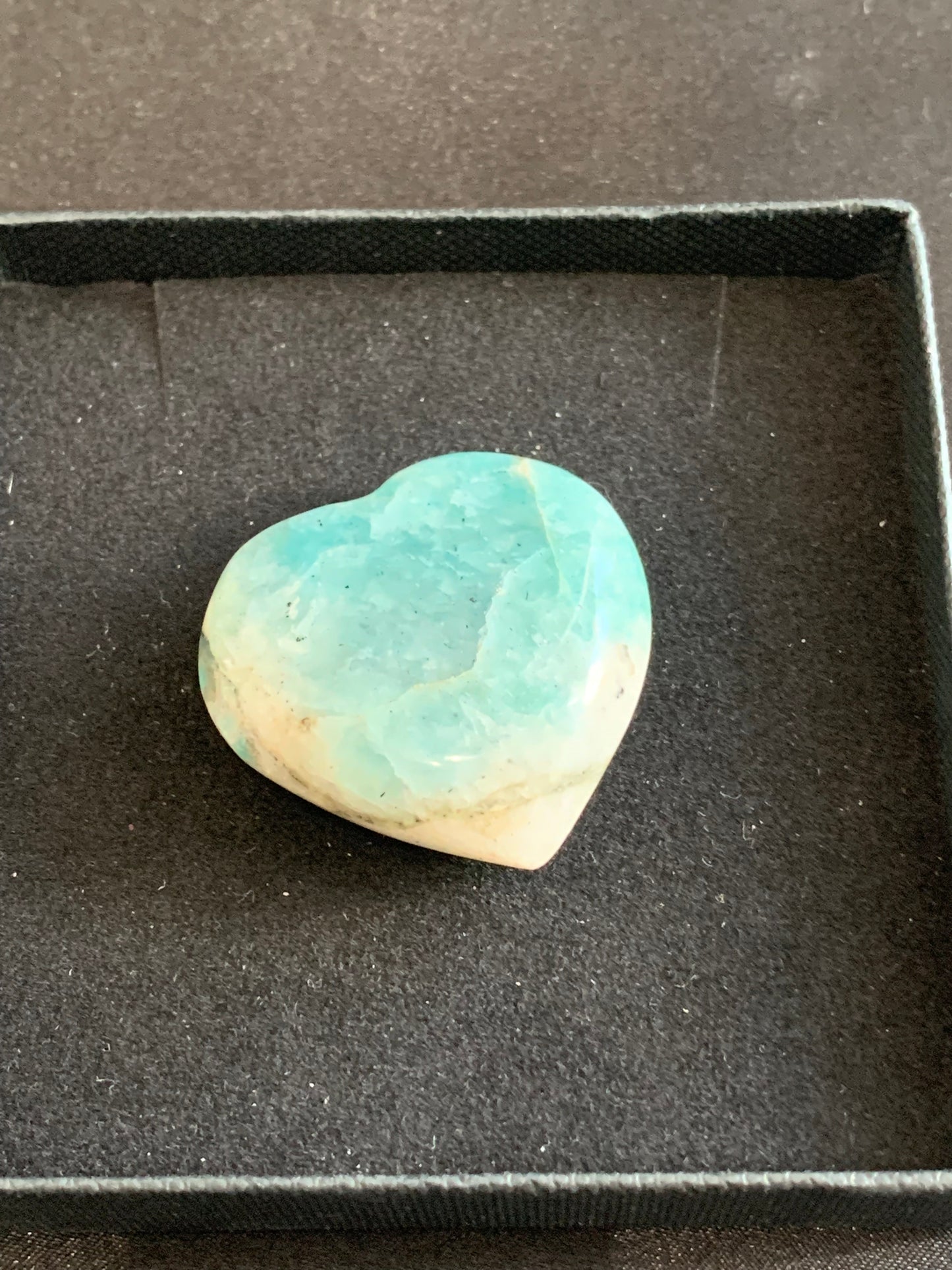 Amazonite - Real Gem Stone Heart Worry Stone