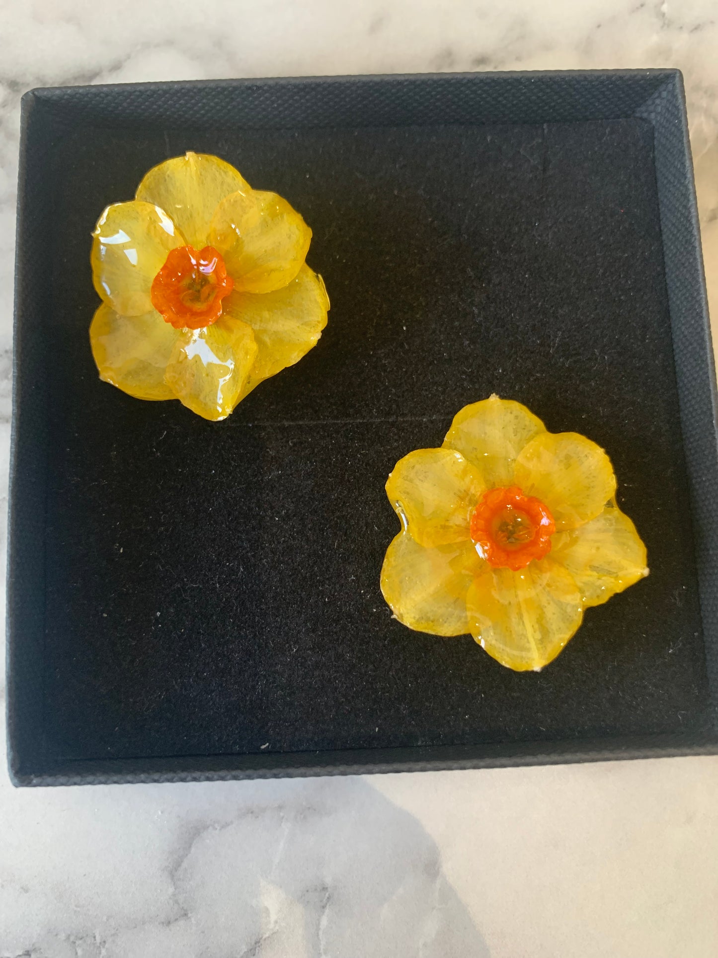 Yellow Daffodil Hair Pins x 3