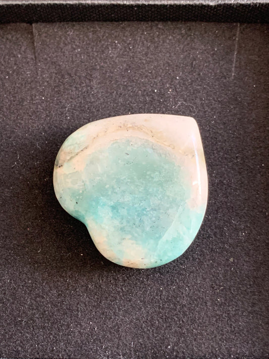 Amazonite - Real Gem Stone Heart Worry Stone